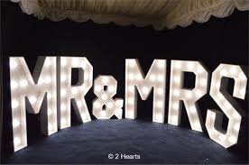 "MR(S) & MR(S)" 4FT Marquee Letters