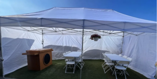 10 x 20 Canopy, 3 Tables & 18 Chairs 