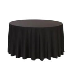 Round Black Linen