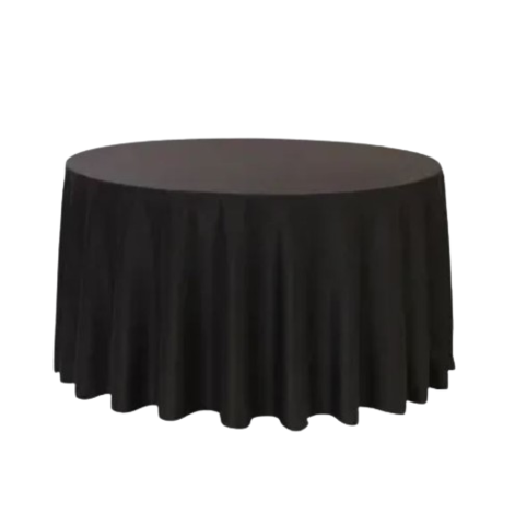 Round Black Linen