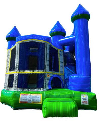 Castle Blue Crush Bounce House Combo - Space Saver(DRY ONLY)