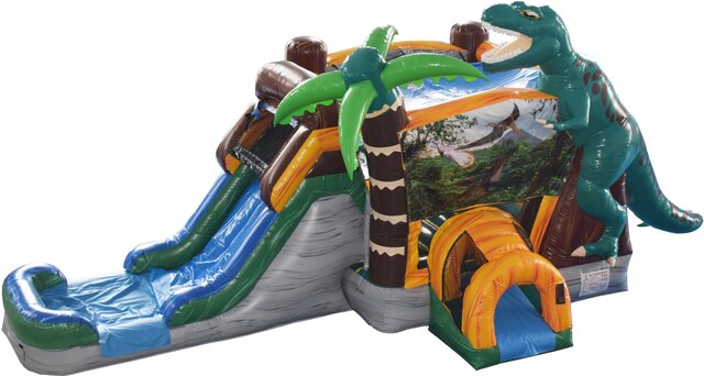 3D Dinosaur Open Mouth Bounce and Slide 12ft x 15ft - YMA Bouncy