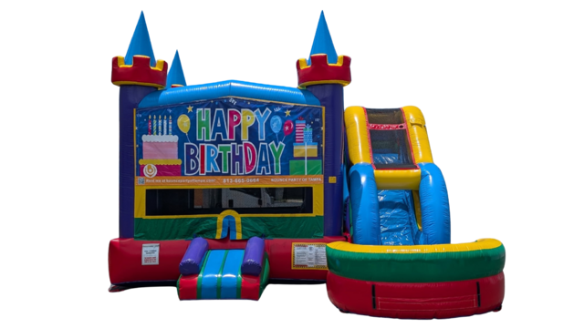 Happy Birthday Bounce House w/slide wet or dry