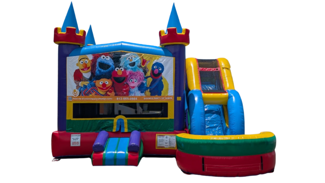 Sesame Street Bounce House w/slide wet or dry