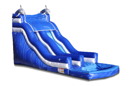 20FT Blue and White Water Slide with DEEP POOL