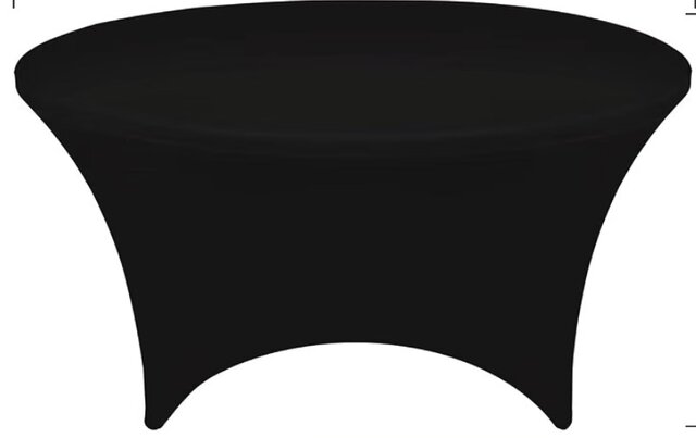 60in Round Table Cover- Black Spandex
