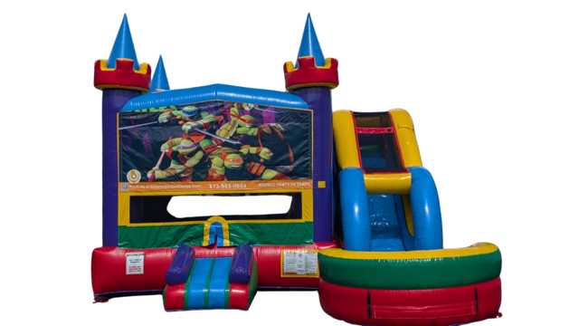  Ninja Turtles Bounce House with Slide (Wet or Dry)