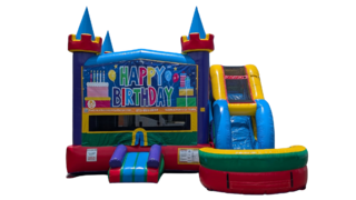 Happy Birthday Bounce House w/slide wet or dry