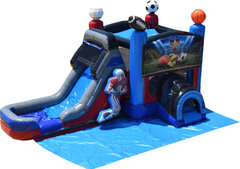 Sports bounce house w/ slide wet or dry