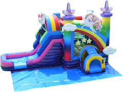  Unicorn Bounce House with Slide (WET/DRY)