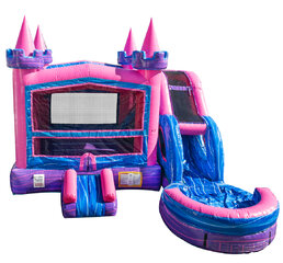 Pink Palace combo - Bounce House with Slide (WET or DRY 
