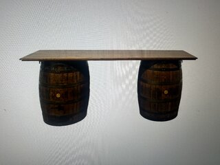 Whiskey barrel bar 6’