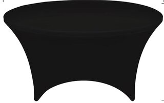 60in Round Table Cover- Black Spandex