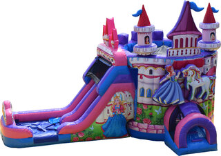 Princess Castle Bounce House with Double Lane Slide