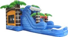 Tropical Combo Double Lane Bounce House- WET or DRY