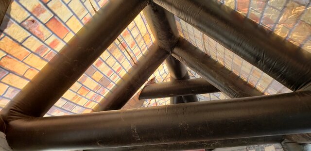 Ceiling detail of 32' inflatable pub