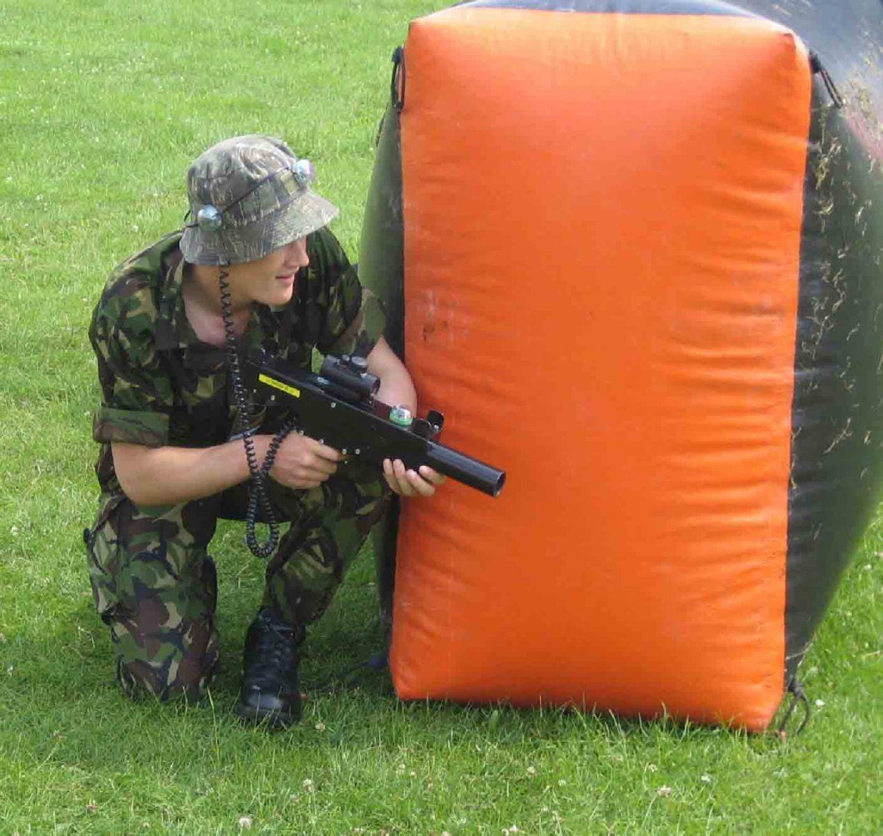 Playing on the laser tag battlefield