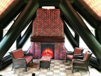 26' inflatable pub fireplace detail