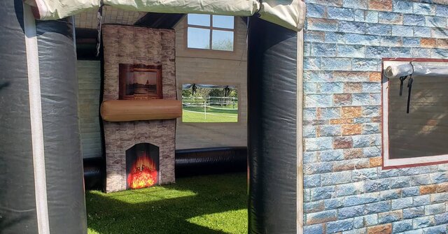 Small inflatable pub fireplace detail