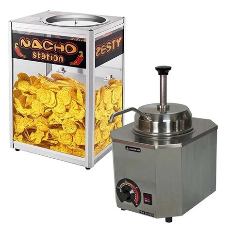 NACHO CHEESE MACHINE WITH CHIP WARMER RENTAL (CHIPS AND CHEESE NOT INCLUDED)