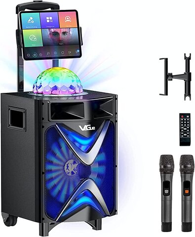 KARAOKE BLUETOOTH SPEAKER 2 MICROPHONES DISCO BALL RENTAL FOR ADULTS & KIDS