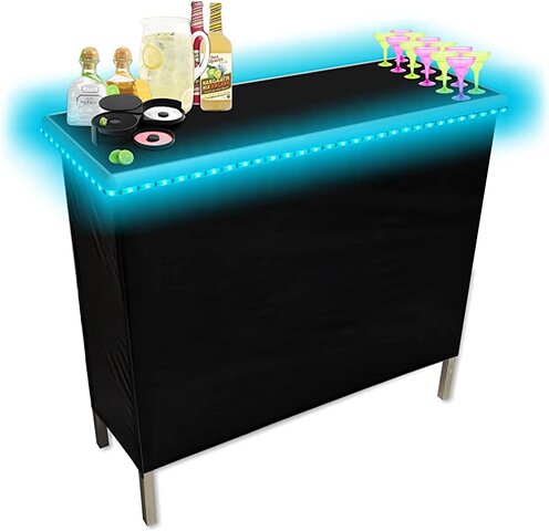 PARTY FOLDING PORTABLE BAR WITH LED LIGHTS RENTAL