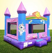 PINK UNICORN SMILEY FACE BOUNCE HOUSE