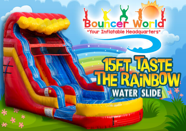 15FT TASTE THE RAINBOW SLIDE WITH POOL
