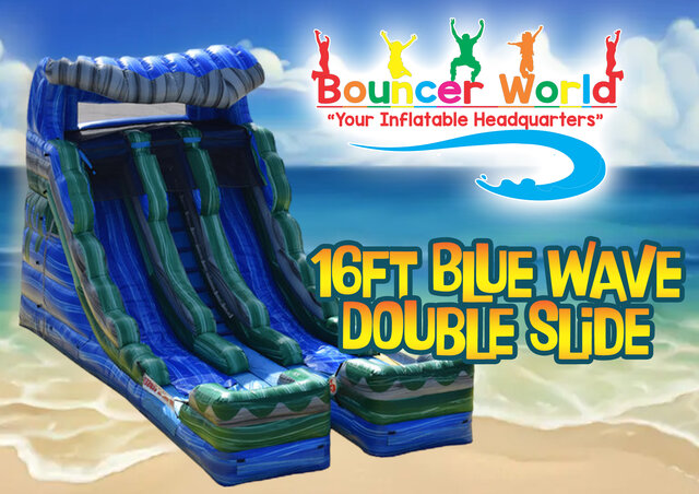 16FT BLUE WAVE DUAL LANE SLIDE WET/DRY