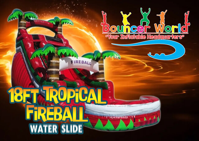 18FT TROPICAL FIREBALL SLIDE W/ POOL