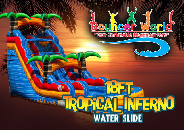 18FT TROPICAL INFERNO SLIDE WITH POOL