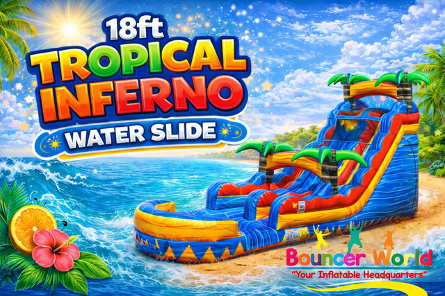18FT TROPICAL INFERNO SLIDE WITH POOL