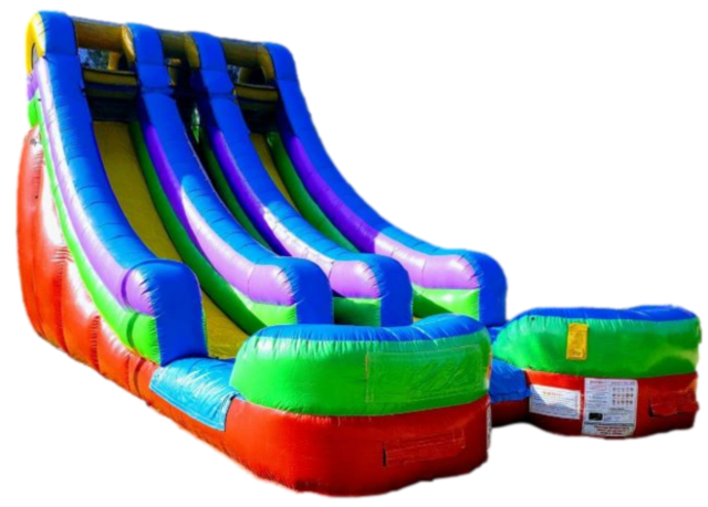 18FT RETRO DUAL LANE SLIDE WET/DRY