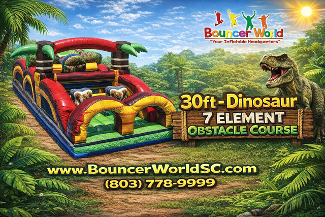 30FT DINOSAUR - 7 ELEMENT OBSTACLE COURSE