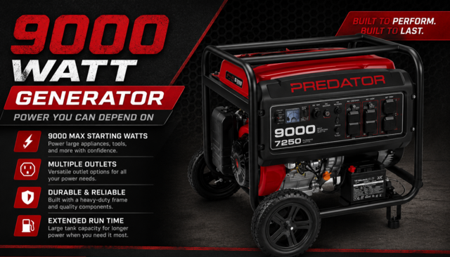 GENERATOR - PREDATOR - 9,000 WATTS