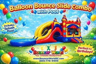 BALLOON BOUNCE SLIDE COMBO W/ POOL