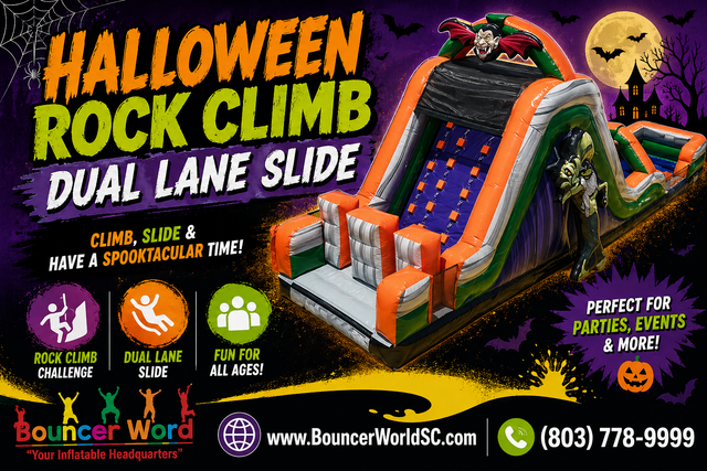 HALLOWEEN ROCK CLIMB DUAL LANE SLIDE WET/DRY