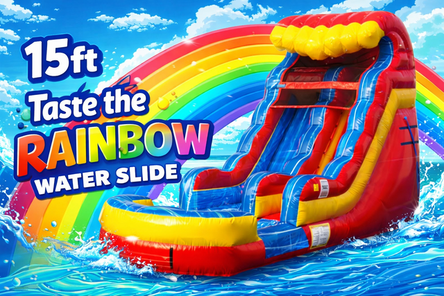 15FT TASTE THE RAINBOW SLIDE WITH POOL
