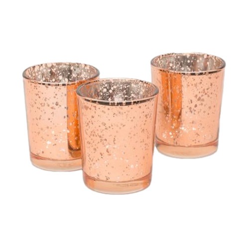 METALLIC ROSE GOLD VOTIVE CANDLE HOLDERS