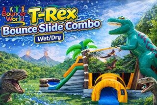 T-REX DINOSAUR BOUNCE SLIDE COMBO