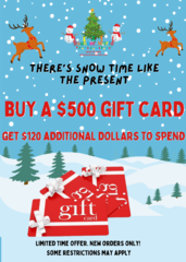 Gift Card of $620 for only $500<br><font color=red> A $120 Savings!</font>