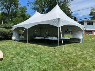 20' x 30' TENT PACKAGE<br><font color = blue>INCLUDES 7 TABLES & 56 CHAIRS</font>