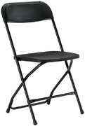 BLACK PLASTIC FOLDING CHAIRS