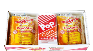 Popcorn Supplies - 50 Servings<br><font color= red>INCLUDES POPCORN KIT AND BAGS</font>