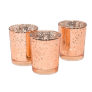 METALLIC ROSE GOLD VOTIVE CANDLE HOLDERS<br><font color = red>Does Not Include Candle</font>