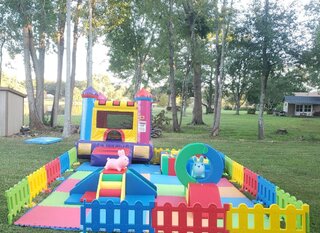 TODDLER RAINBOW PLAYCENTER<font color='blue'><br>INCLUDES TODDLER MINI CASTLE</font><br><font color='red'>🗣 FOR AGES 5 & UNDER </font>