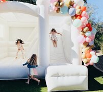 White Bounce Houses with Slide
