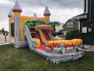 T-Rex Bounce House and Waterslide Combo Dry