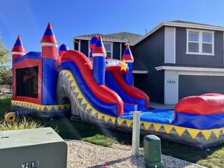 Rocket Bounce House and Waterslide Wet