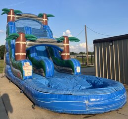 18ft Blue Hurricane Single Lane Waterslide